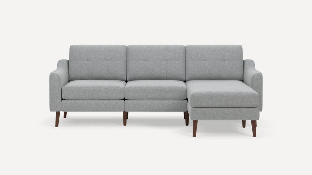 Nomad Plus Sofa Sectional - Crushed Gravel - Performance Chenille / Walnut - Wood / Slope Arm