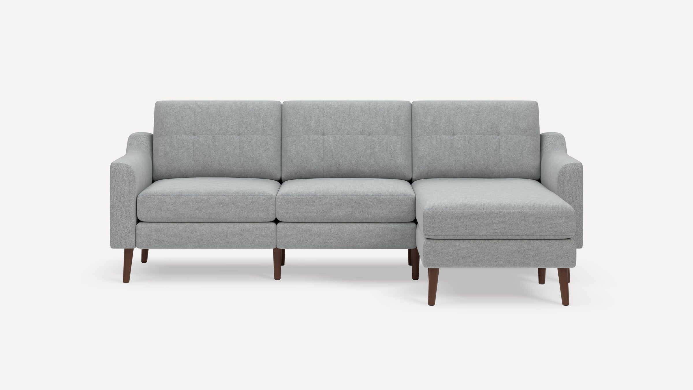 Nomad Plus Sofa Sectional - Crushed Gravel - Performance Chenille / Walnut - Wood / Slope Arm