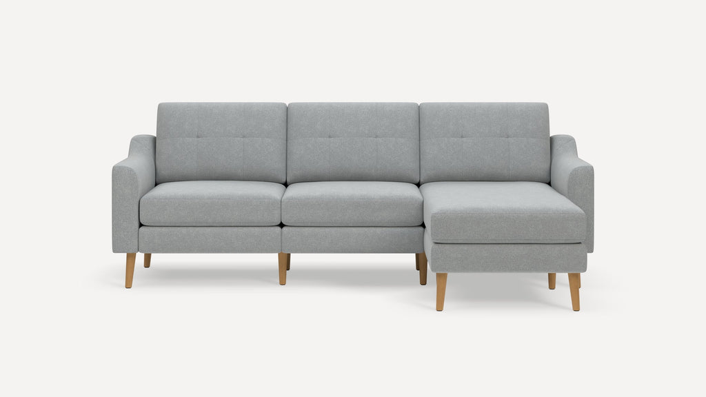 Nomad Plus Sofa Sectional - Crushed Gravel - Performance Chenille / Oak - Wood / Slope Arm