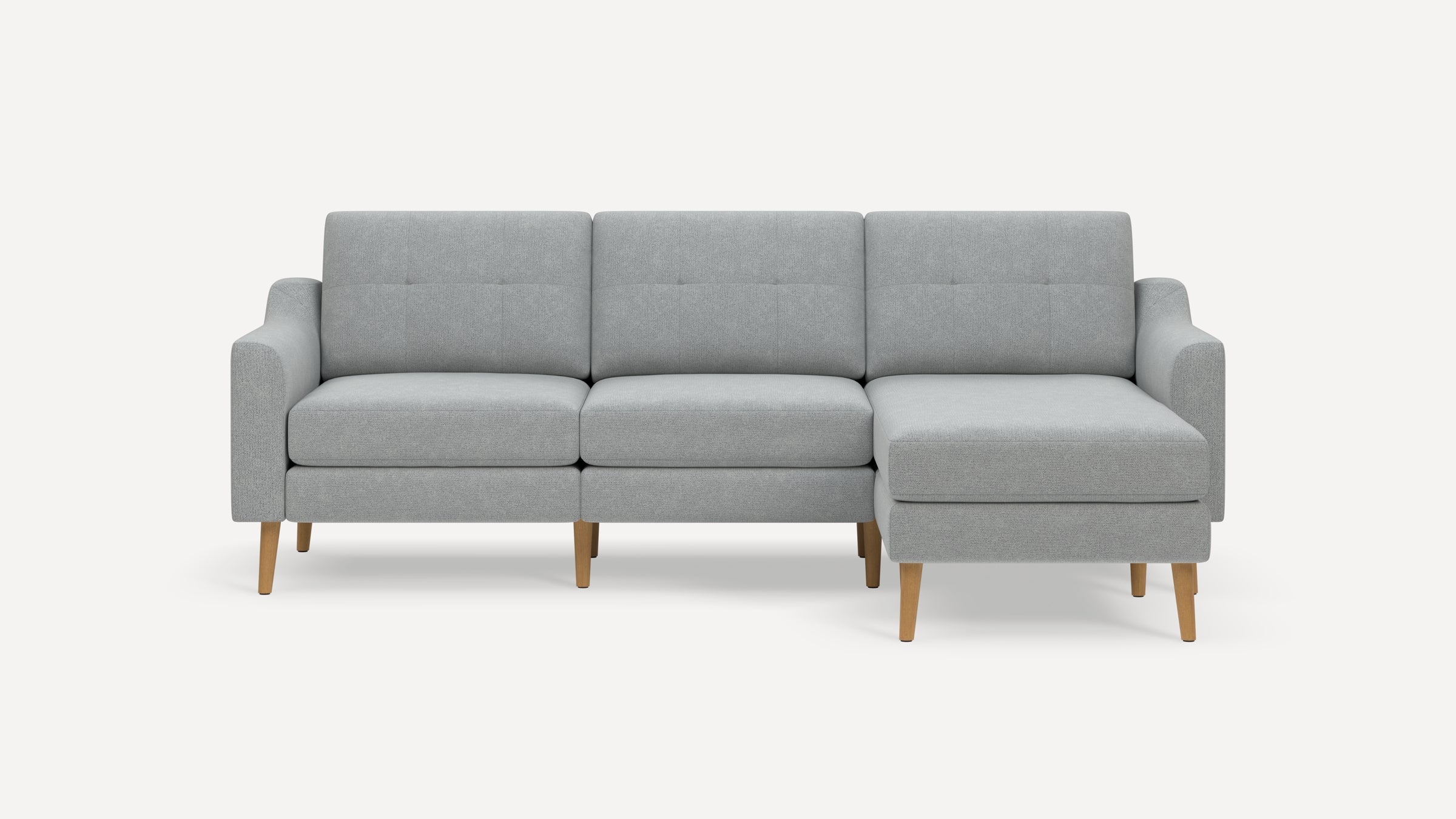 Nomad Plus Sofa Sectional - Crushed Gravel - Performance Chenille / Oak - Wood / Slope Arm