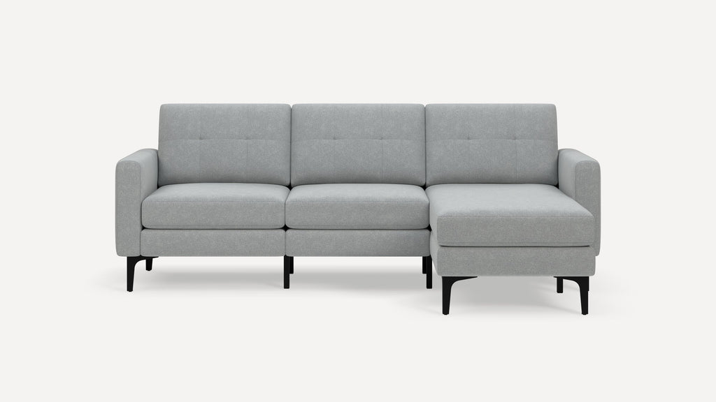 Nomad Plus Sofa Sectional - Crushed Gravel - Performance Chenille / Black - Metal / Block Arm