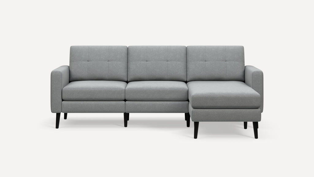 Nomad Plus Sofa Sectional - Crushed Gravel - Performance Chenille / Ebony - Wood / Block Arm