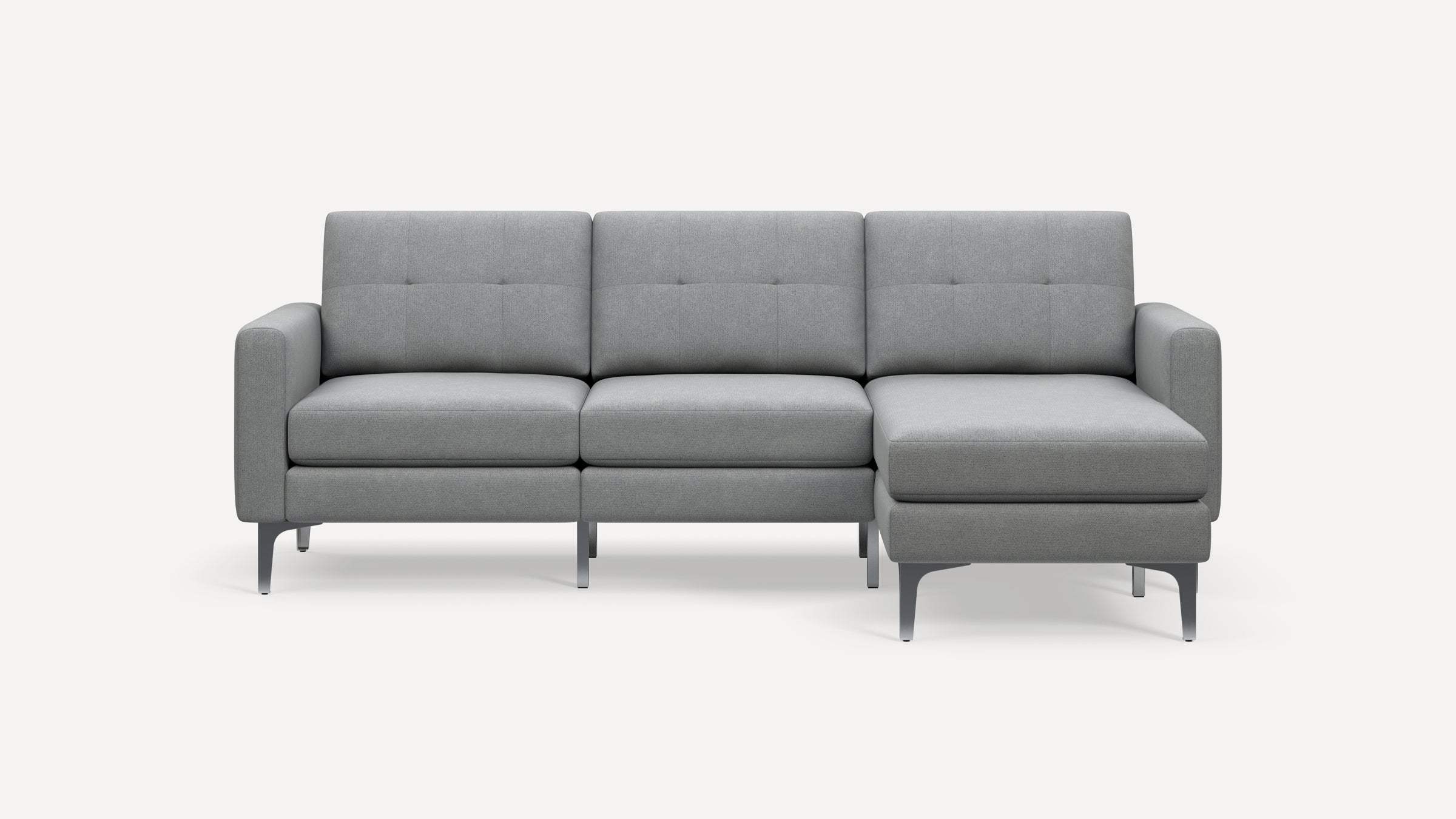 Nomad Plus Sofa Sectional - Crushed Gravel - Performance Chenille / Chrome - Metal / Block Arm