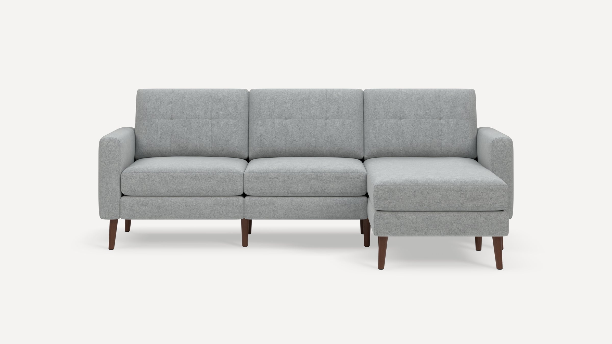 Nomad Plus Sofa Sectional - Crushed Gravel - Performance Chenille / Walnut - Wood / Block Arm