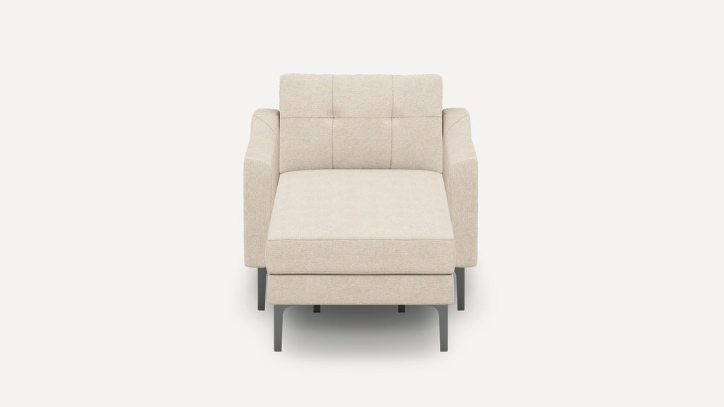Nomad Plus Armchair with Chaise - Georgia Clay - Performance Chenille / Black - Metal / Slope Arm