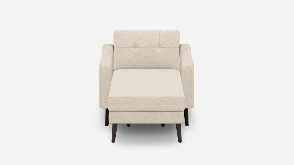 Nomad Plus Armchair with Chaise - Georgia Clay - Performance Chenille / Ebony - Wood / Slope Arm