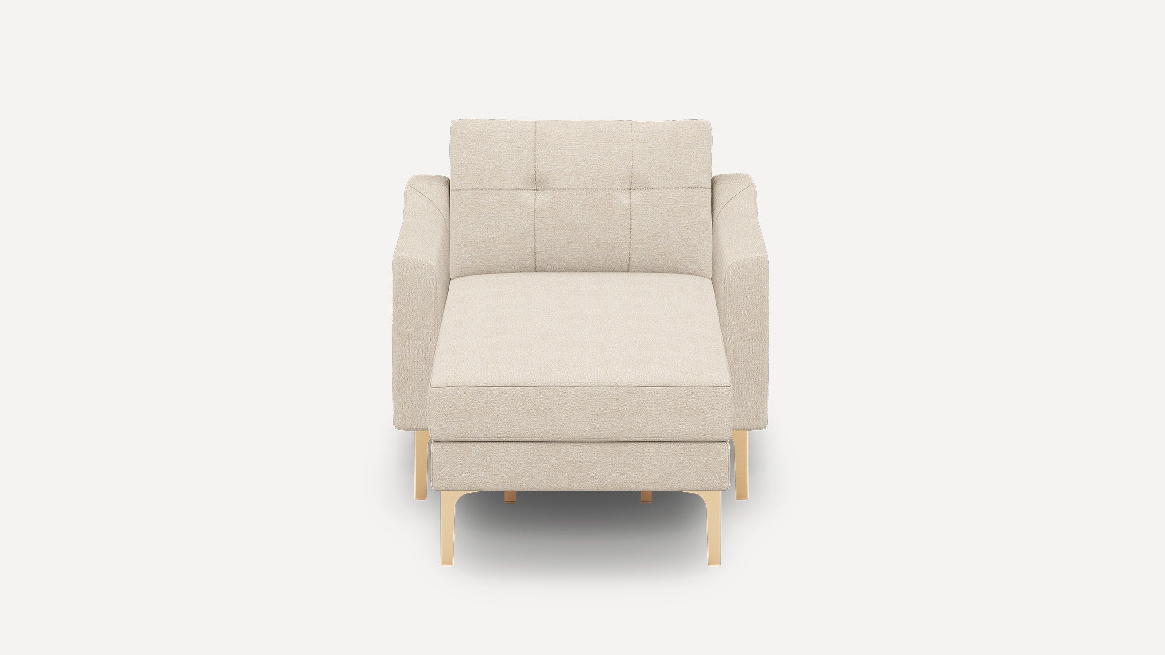 Nomad Plus Armchair with Chaise - Georgia Clay - Performance Chenille / Brass - Metal / Slope Arm