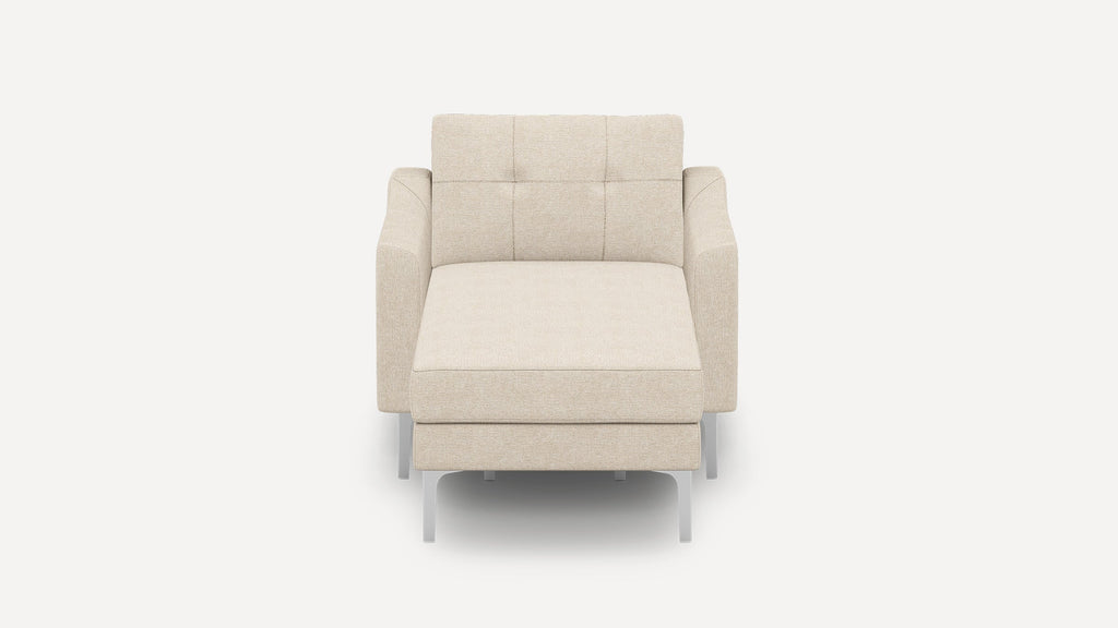 Nomad Plus Armchair with Chaise - Georgia Clay - Performance Chenille / Chrome - Metal / Slope Arm
