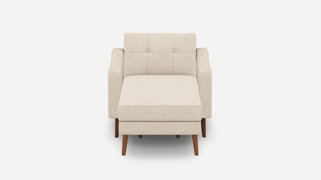 Nomad Plus Armchair with Chaise - Georgia Clay - Performance Chenille / Walnut - Wood / Slope Arm
