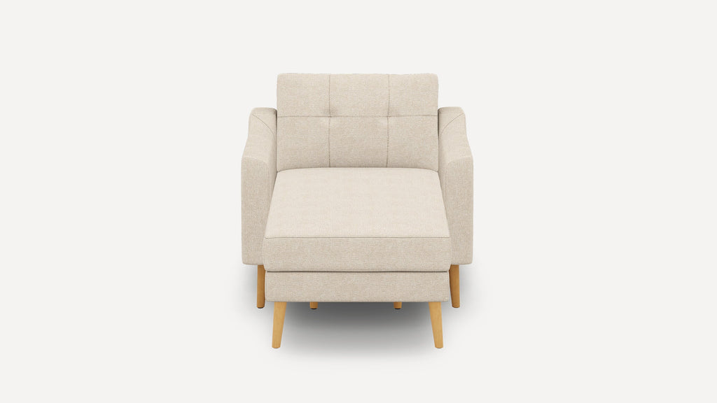 Nomad Plus Armchair with Chaise - Georgia Clay - Performance Chenille / Oak - Wood / Slope Arm