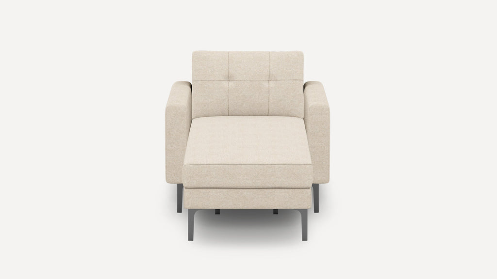 Nomad Plus Armchair with Chaise - Georgia Clay - Performance Chenille / Black - Metal / Block Arm