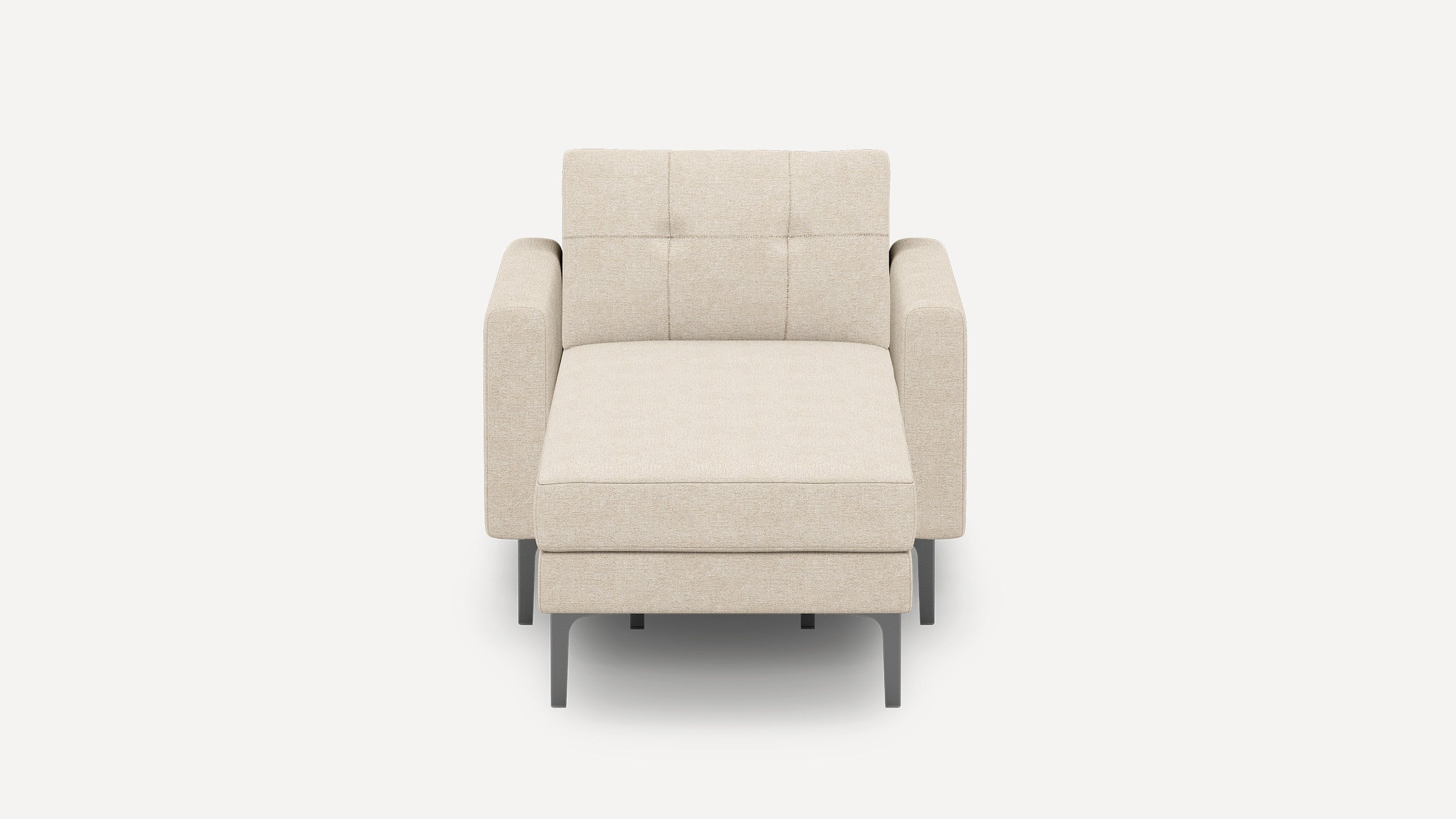 Nomad Plus Armchair with Chaise - Georgia Clay - Performance Chenille / Black - Metal / Block Arm