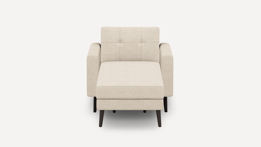 Nomad Plus Armchair with Chaise - Georgia Clay - Performance Chenille / Ebony - Wood / Block Arm