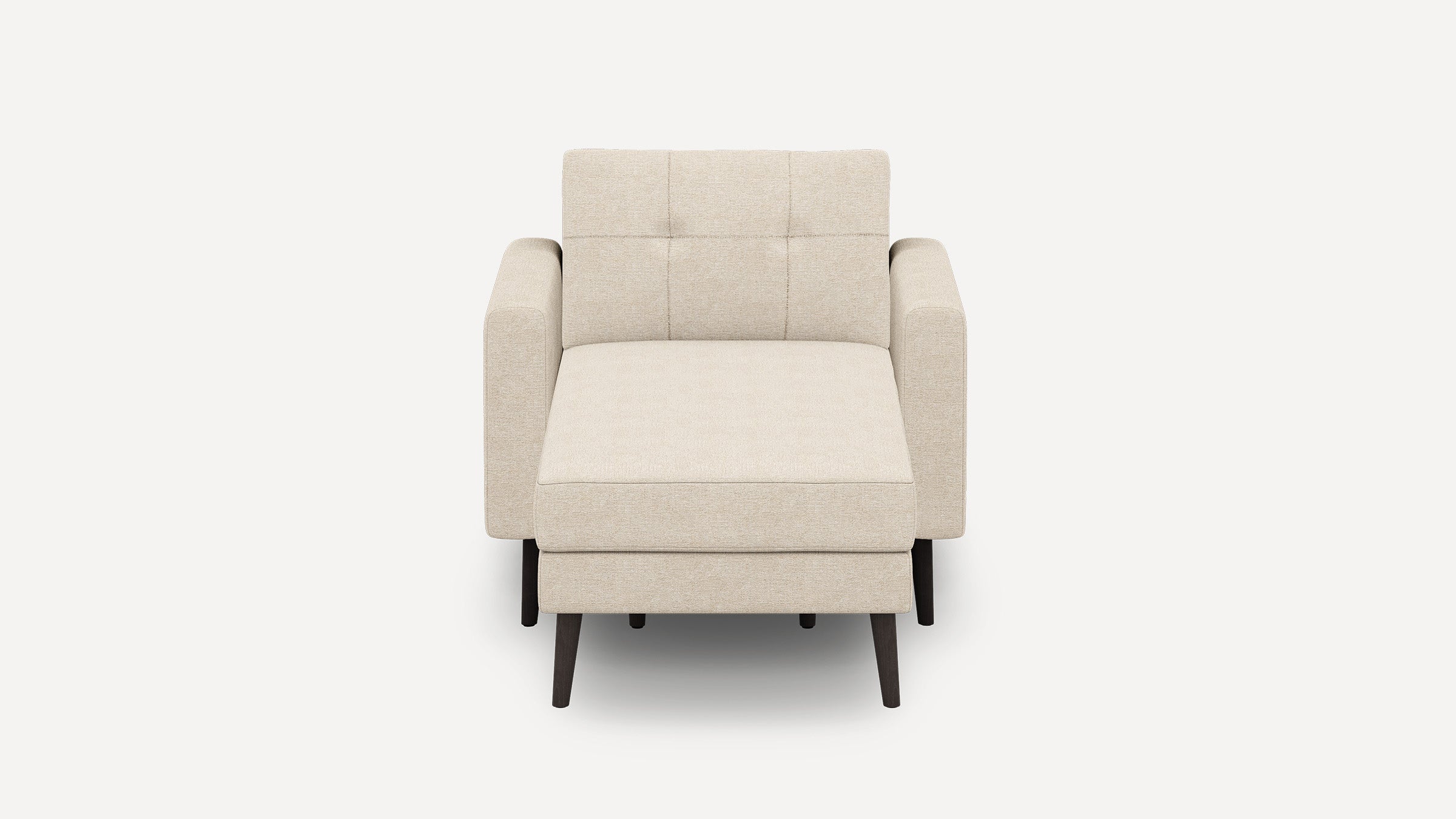 Nomad Plus Armchair with Chaise - Georgia Clay - Performance Chenille / Ebony - Wood / Block Arm