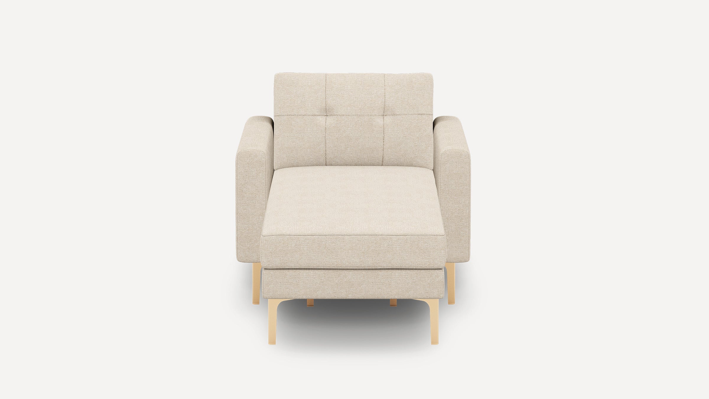 Nomad Plus Armchair with Chaise - Georgia Clay - Performance Chenille / Brass - Metal / Block Arm