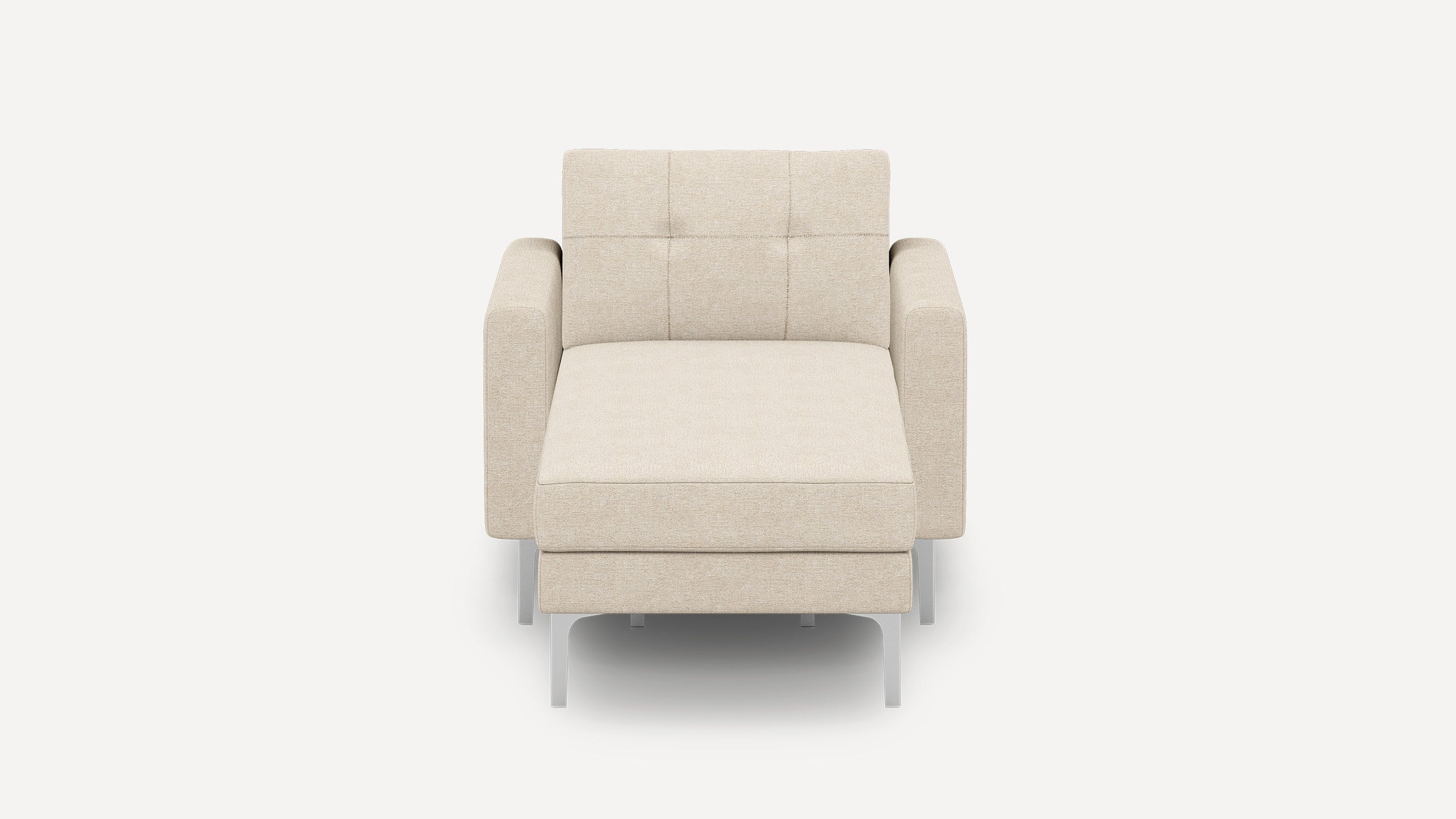 Nomad Plus Armchair with Chaise - Georgia Clay - Performance Chenille / Chrome - Metal / Block Arm