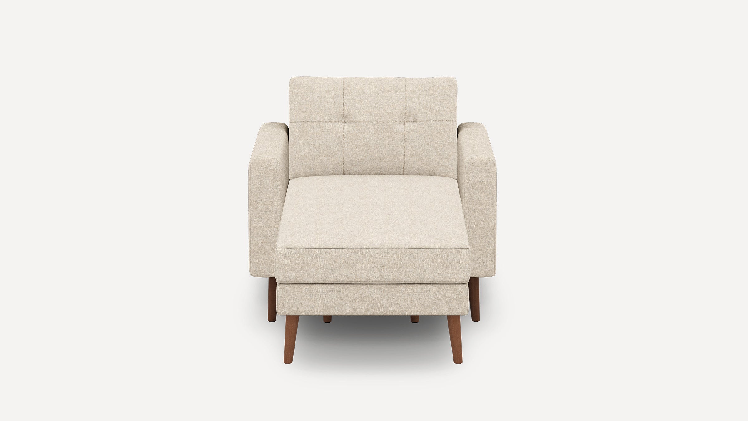 Nomad Plus Armchair with Chaise - Georgia Clay - Performance Chenille / Walnut - Wood / Block Arm