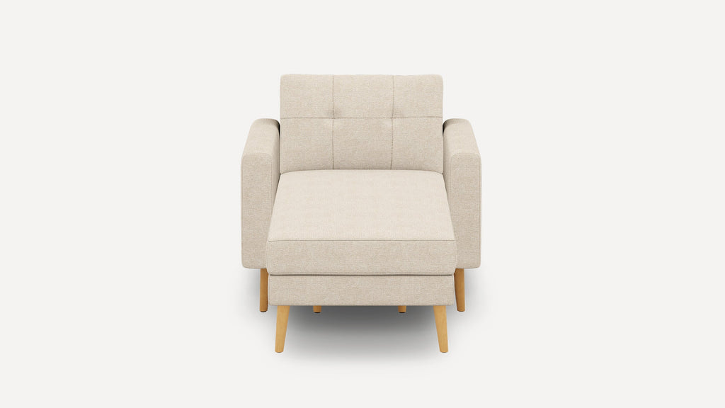 Nomad Plus Armchair with Chaise - Georgia Clay - Performance Chenille / Oak - Wood / Block Arm