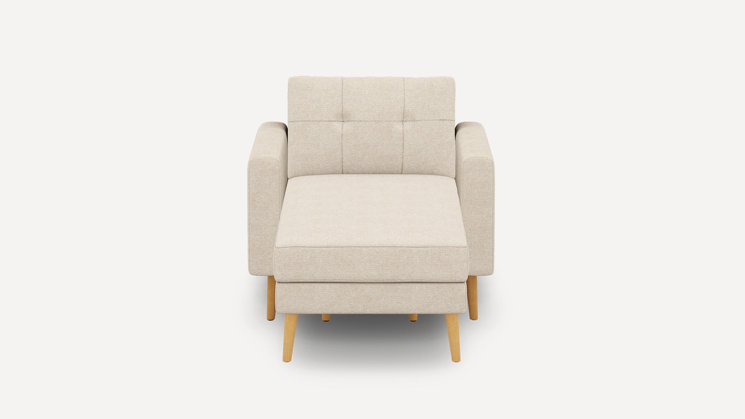 Nomad Plus Armchair with Chaise - Georgia Clay - Performance Chenille / Oak - Wood / Block Arm