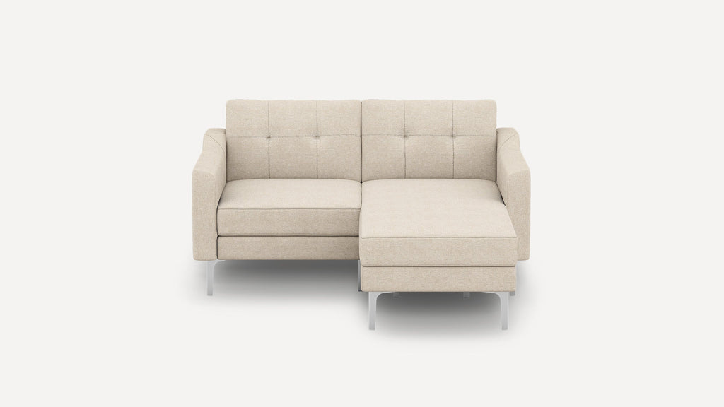 Nomad Plus Loveseat with Chaise - Georgia Clay - Performance Chenille / Chrome - Metal / Slope Arm