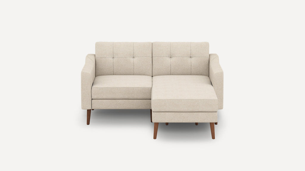Nomad Plus Loveseat with Chaise - Georgia Clay - Performance Chenille / Walnut - Wood / Slope Arm