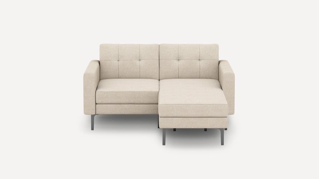 Nomad Plus Loveseat with Chaise - Georgia Clay - Performance Chenille / Black - Metal / Block Arm