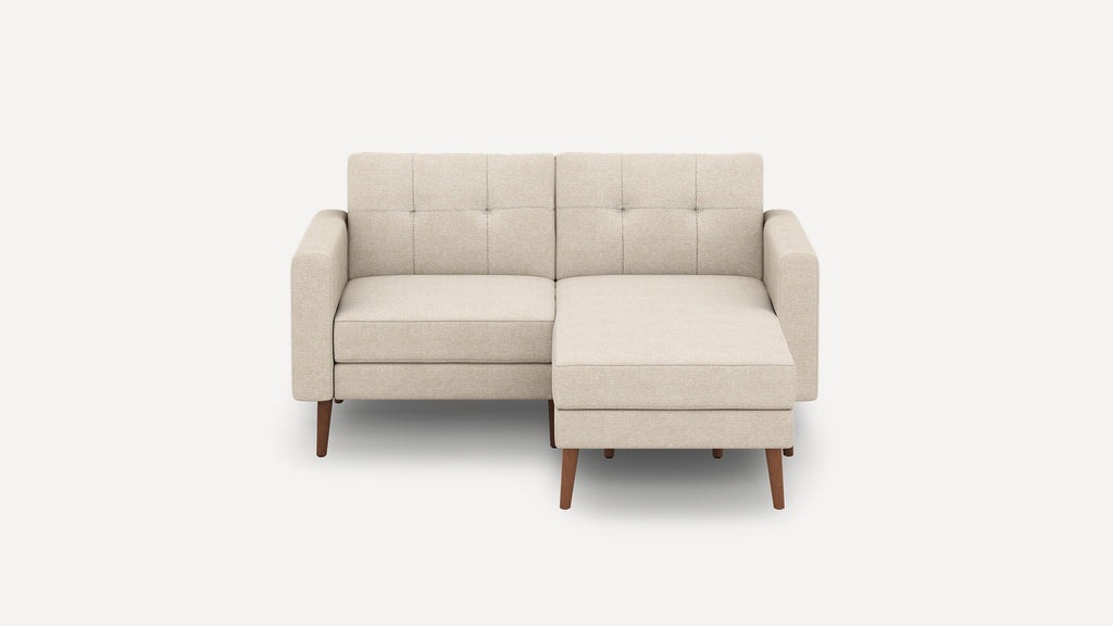 Nomad Plus Loveseat with Chaise - Georgia Clay - Performance Chenille / Walnut - Wood / Block Arm