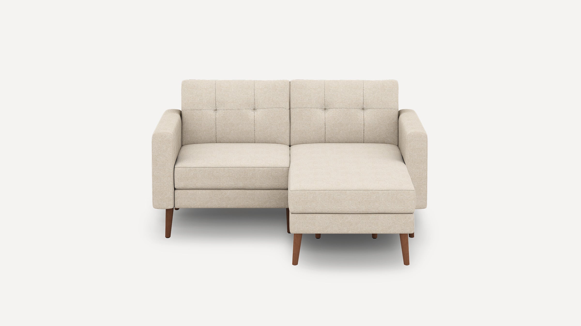 Nomad Plus Loveseat with Chaise - Georgia Clay - Performance Chenille / Walnut - Wood / Block Arm