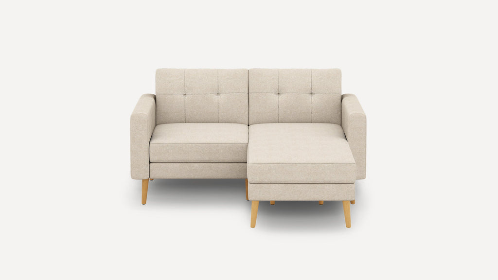 Nomad Plus Loveseat with Chaise - Georgia Clay - Performance Chenille / Oak - Wood / Block Arm