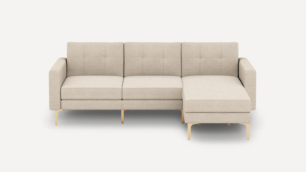 Nomad Plus Sofa Sectional - Georgia Clay - Performance Chenille / Brass - Metal / Block Arm