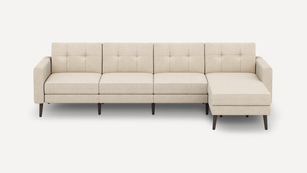 Nomad Plus King Sectional - Georgia Clay - Performance Chenille / Ebony - Wood / Block Arm