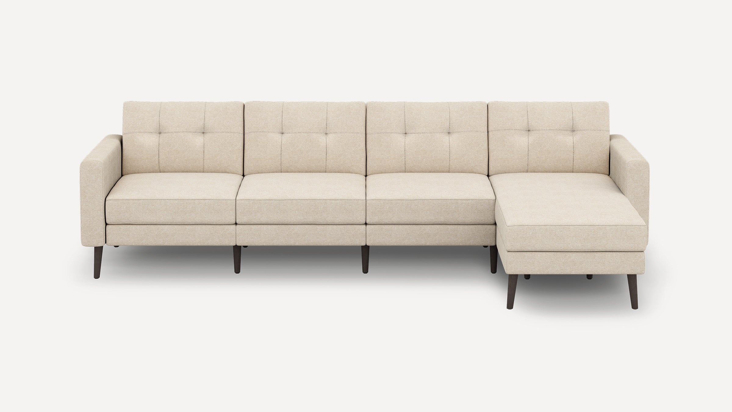 Nomad Plus King Sectional - Georgia Clay - Performance Chenille / Ebony - Wood / Block Arm