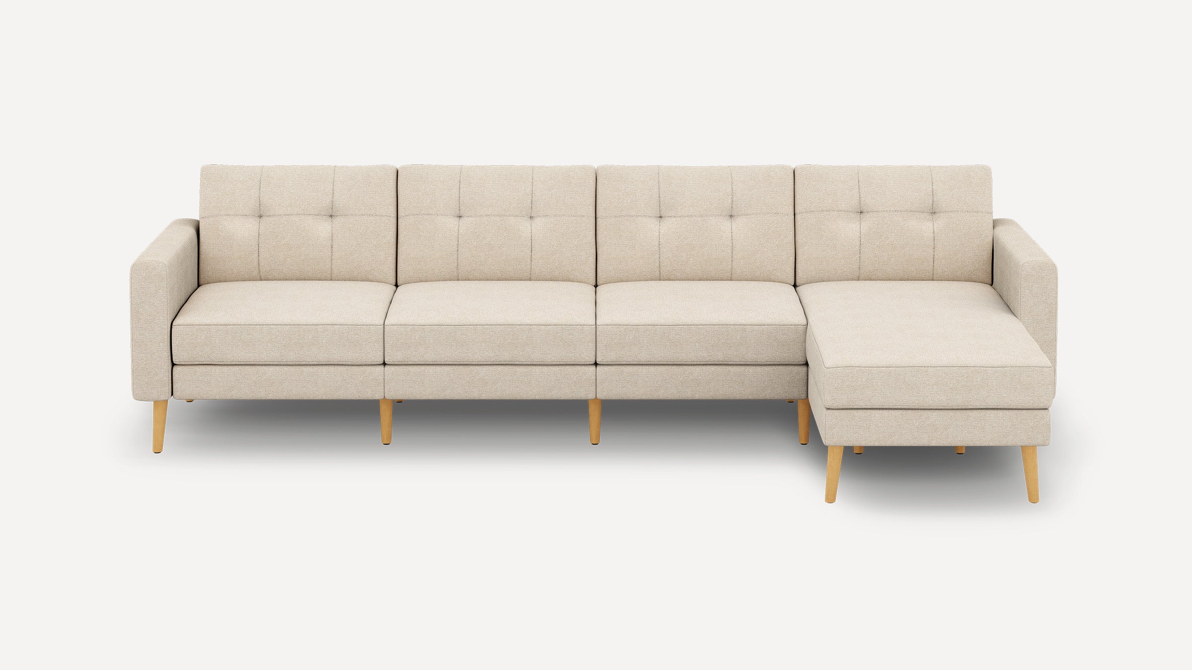 Nomad Plus King Sectional - Georgia Clay - Performance Chenille / Oak - Wood / Block Arm