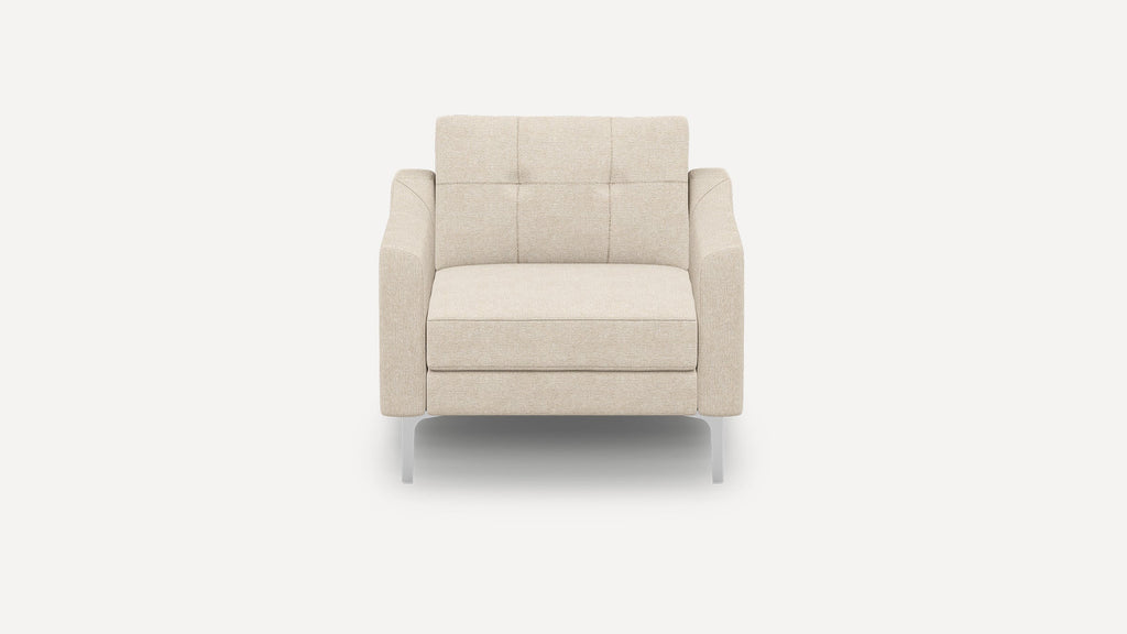 Nomad Plus Armchair - Georgia Clay - Performance Chenille / Chrome - Metal / Slope Arm