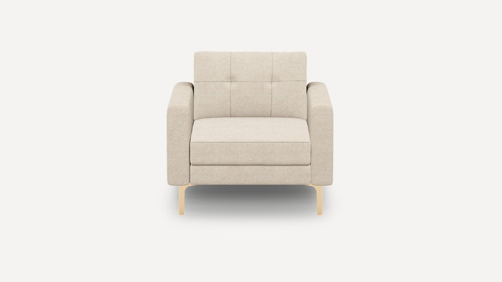 Nomad Plus Armchair - Georgia Clay - Performance Chenille / Brass - Metal / Block Arm