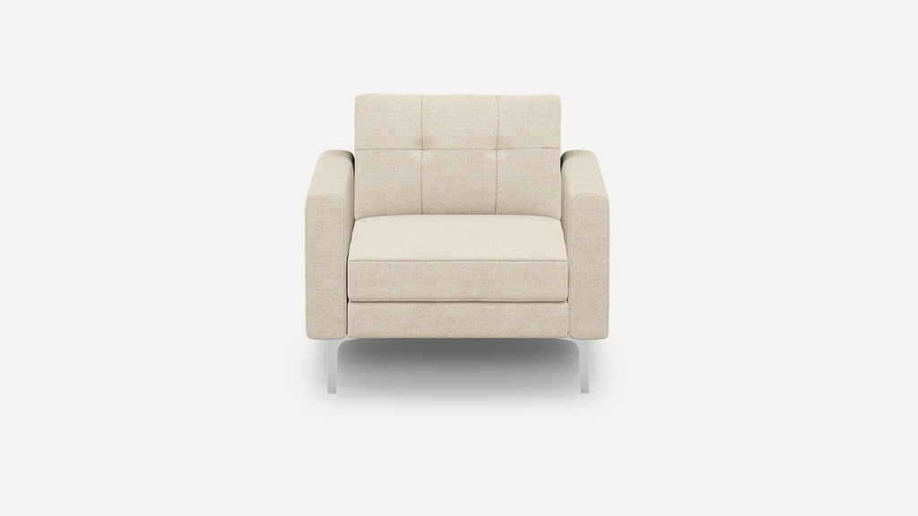 Nomad Plus Armchair - Georgia Clay - Performance Chenille / Chrome - Metal / Block Arm