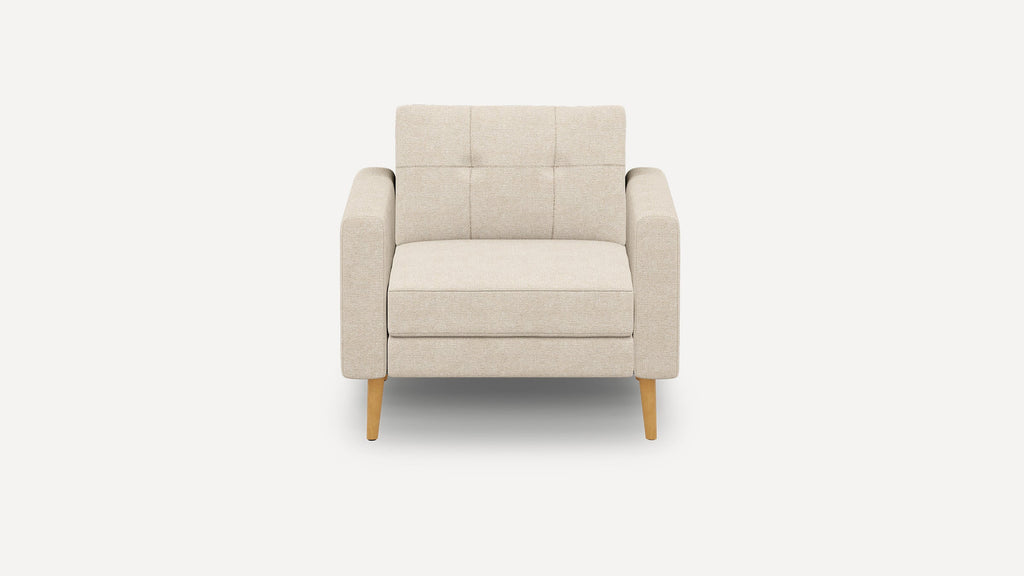 Nomad Plus Armchair - Georgia Clay - Performance Chenille / Oak - Wood / Block Arm