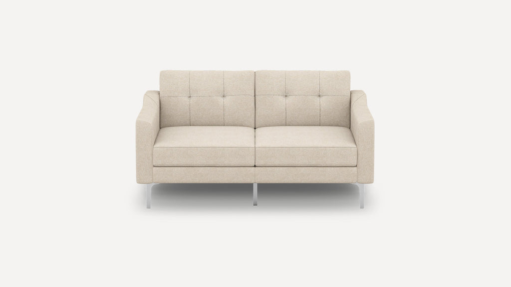 Nomad Plus Loveseat - Georgia Clay - Performance Chenille / Chrome - Metal / Slope Arm