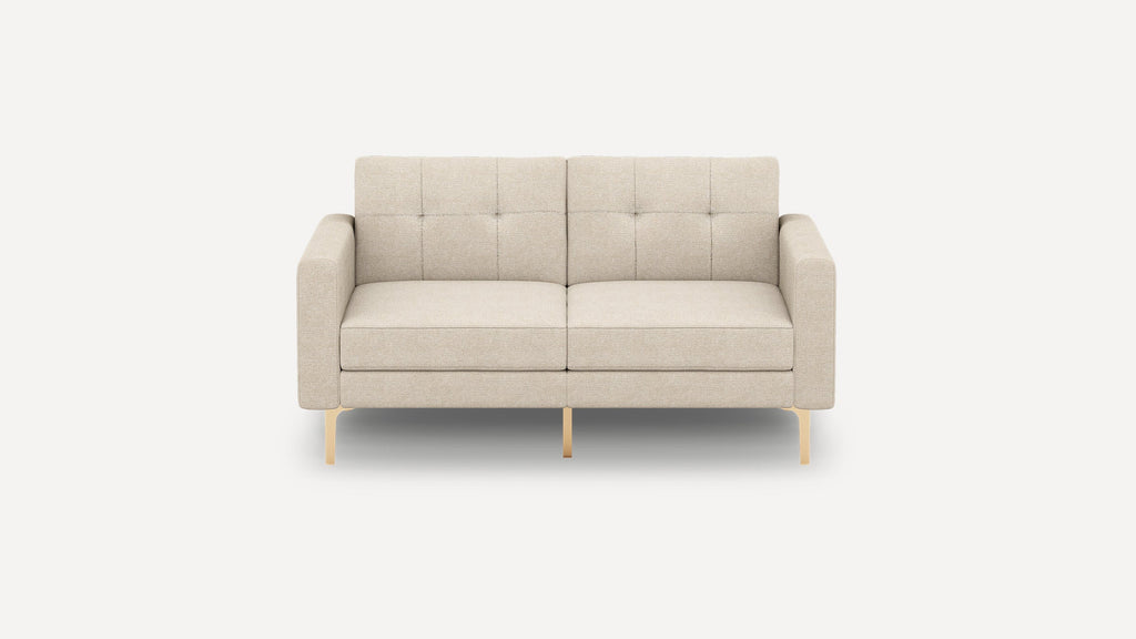 Nomad Plus Loveseat - Georgia Clay - Performance Chenille / Brass - Metal / Block Arm