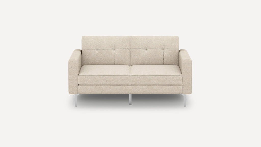 Nomad Plus Loveseat - Georgia Clay - Performance Chenille / Chrome - Metal / Block Arm