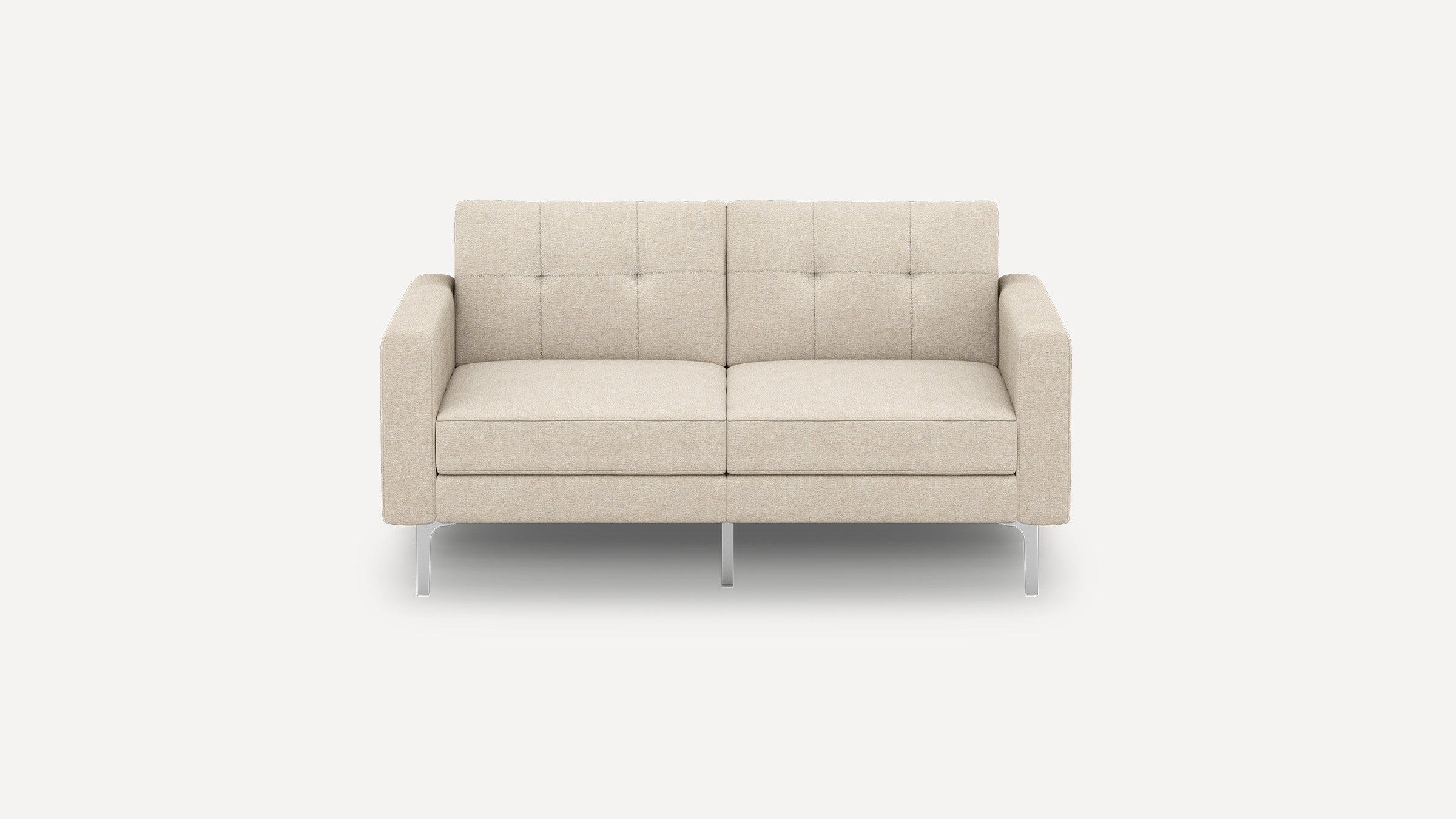 Nomad Plus Loveseat - Georgia Clay - Performance Chenille / Chrome - Metal / Block Arm