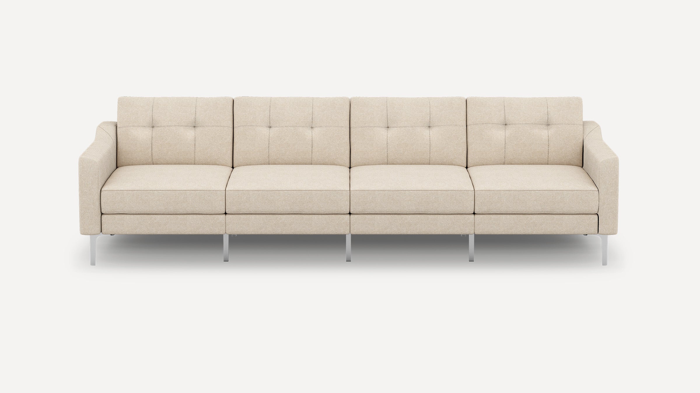 Nomad Plus King Sofa - Georgia Clay - Performance Chenille / Chrome - Metal / Slope Arm