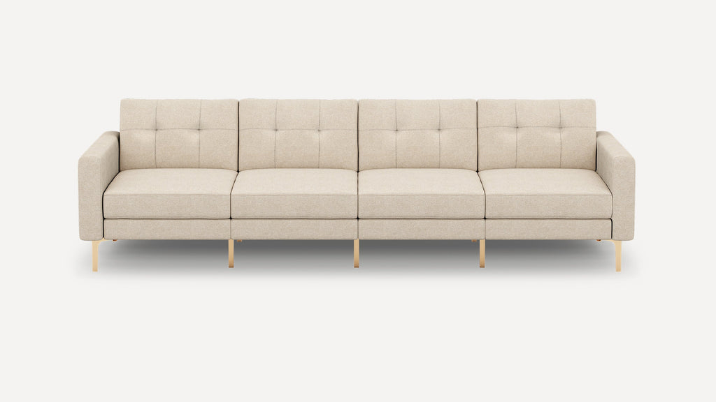 Nomad Plus King Sofa - Georgia Clay - Performance Chenille / Brass - Metal / Block Arm