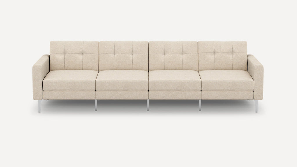 Nomad Plus King Sofa - Georgia Clay - Performance Chenille / Chrome - Metal / Block Arm