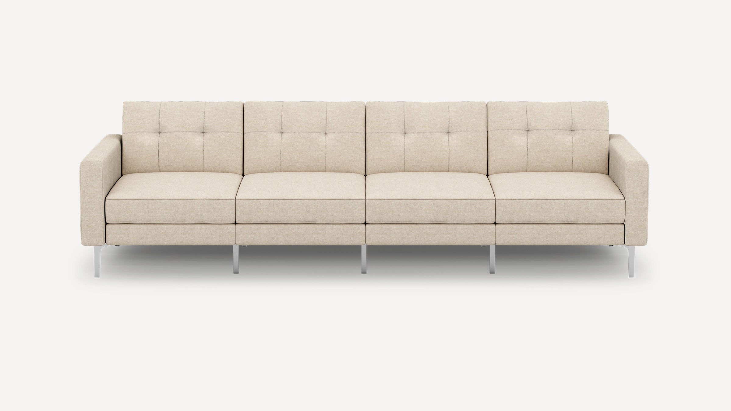 Nomad Plus King Sofa - Georgia Clay - Performance Chenille / Chrome - Metal / Block Arm