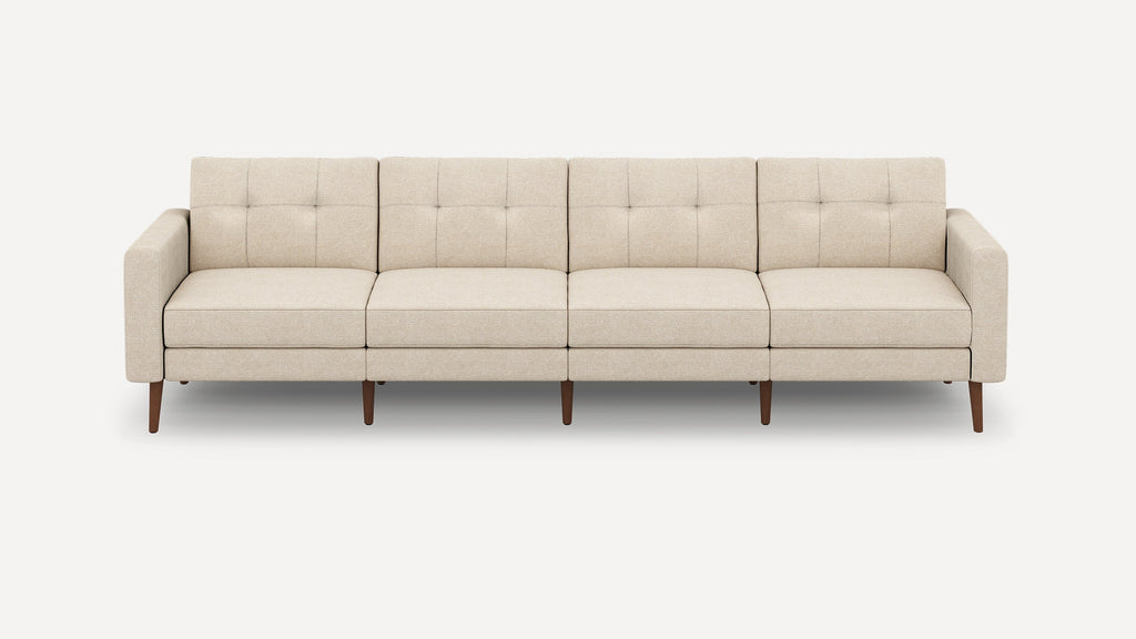 Nomad Plus King Sofa - Georgia Clay - Performance Chenille / Walnut - Wood / Block Arm