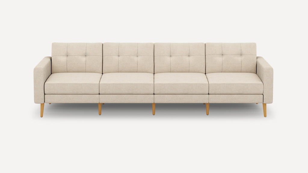 Nomad Plus King Sofa - Georgia Clay - Performance Chenille / Oak - Wood / Block Arm