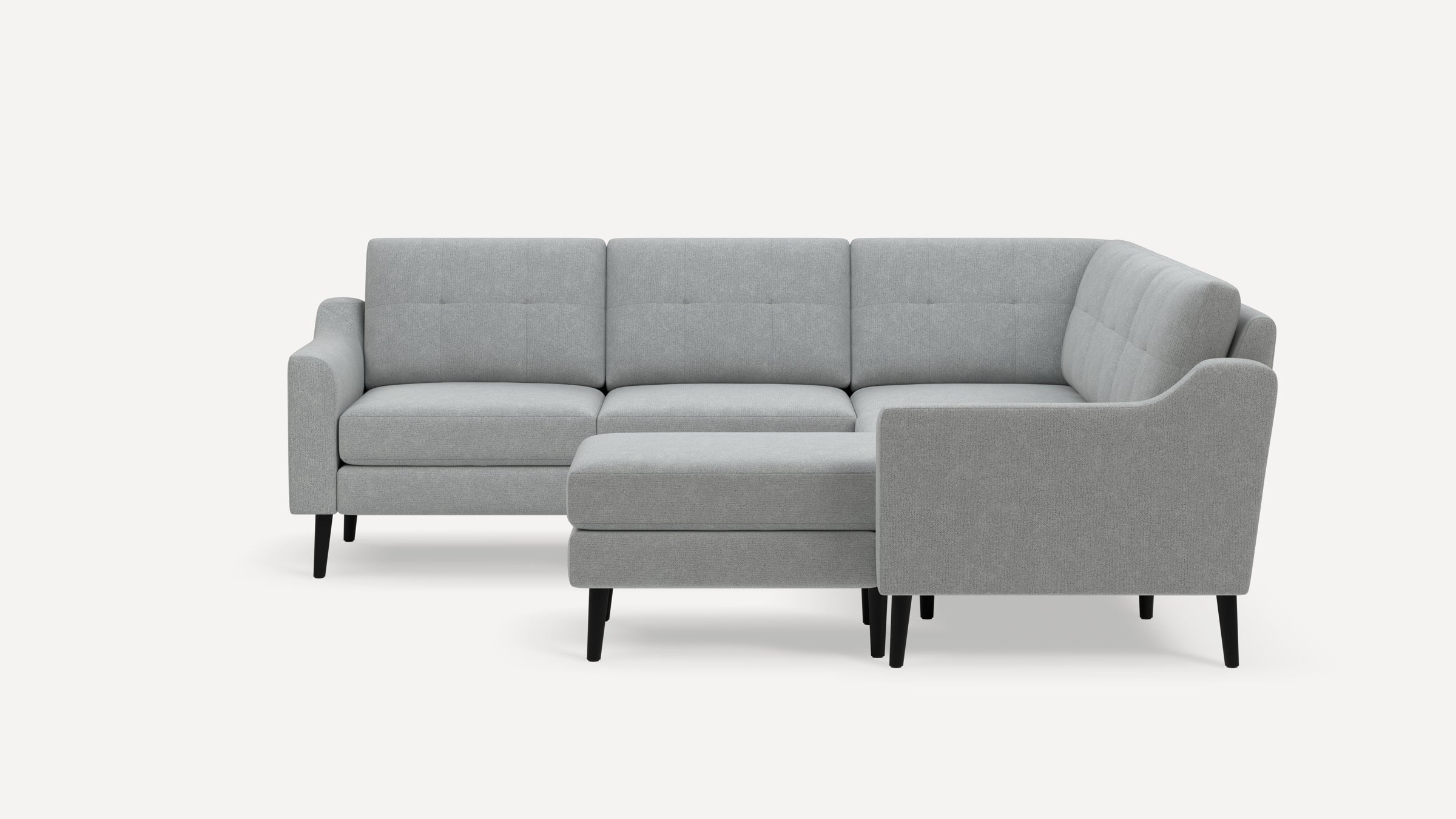 Nomad Plus 5-Seat Corner Sectional with Chaise - Crushed Gravel - Performance Chenille / Ebony - Wood / Slope Arm