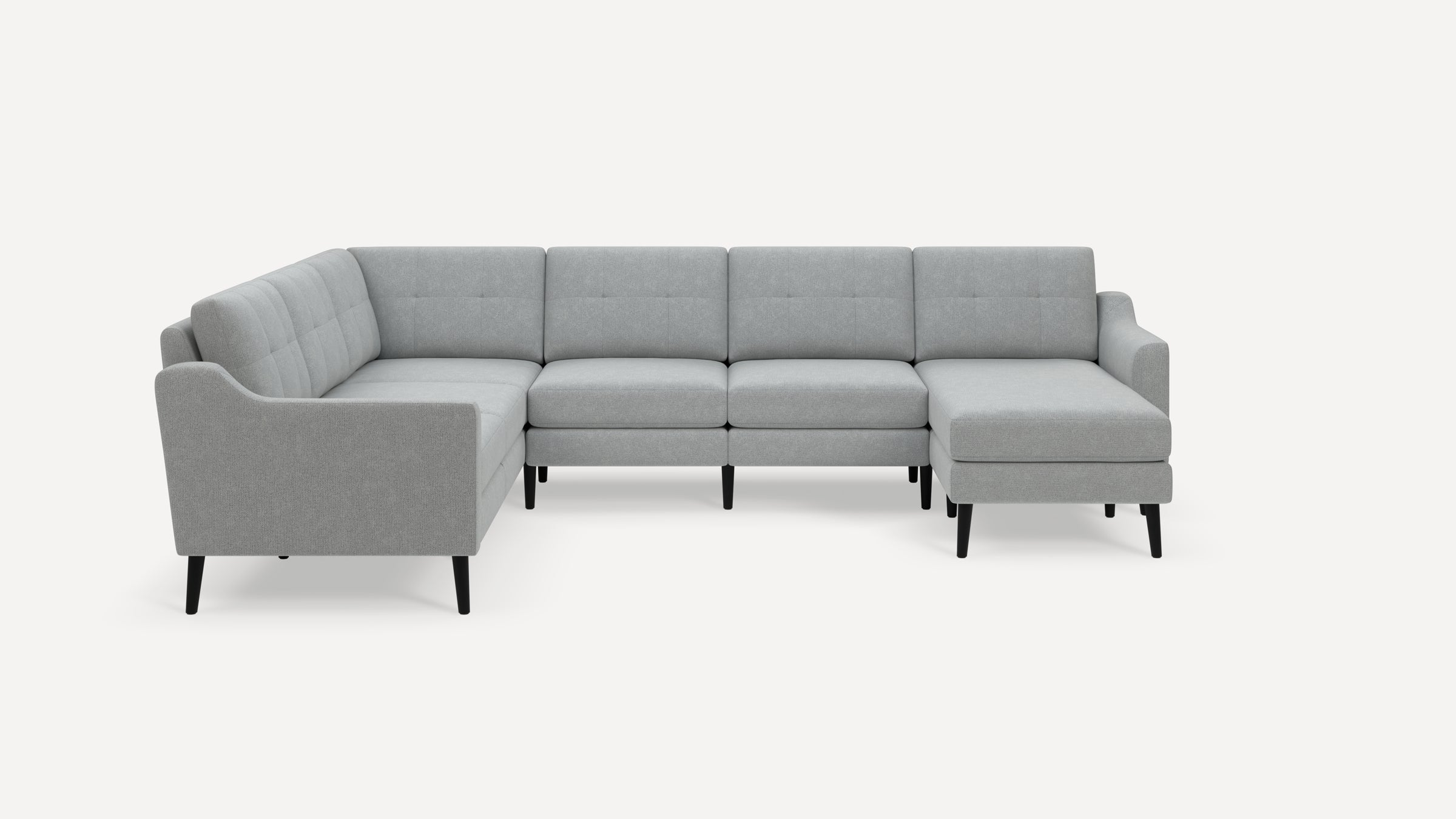 Nomad Plus 6-Seat Corner Sectional with Chaise - Crushed Gravel - Performance Chenille / Ebony - Wood / Slope Arm