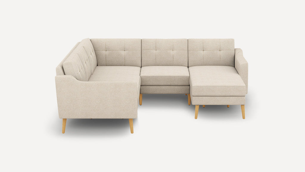 Nomad Plus 5-Seat Corner Sectional with Chaise - Georgia Clay - Performance Chenille / Oak - Wood / Slope Arm